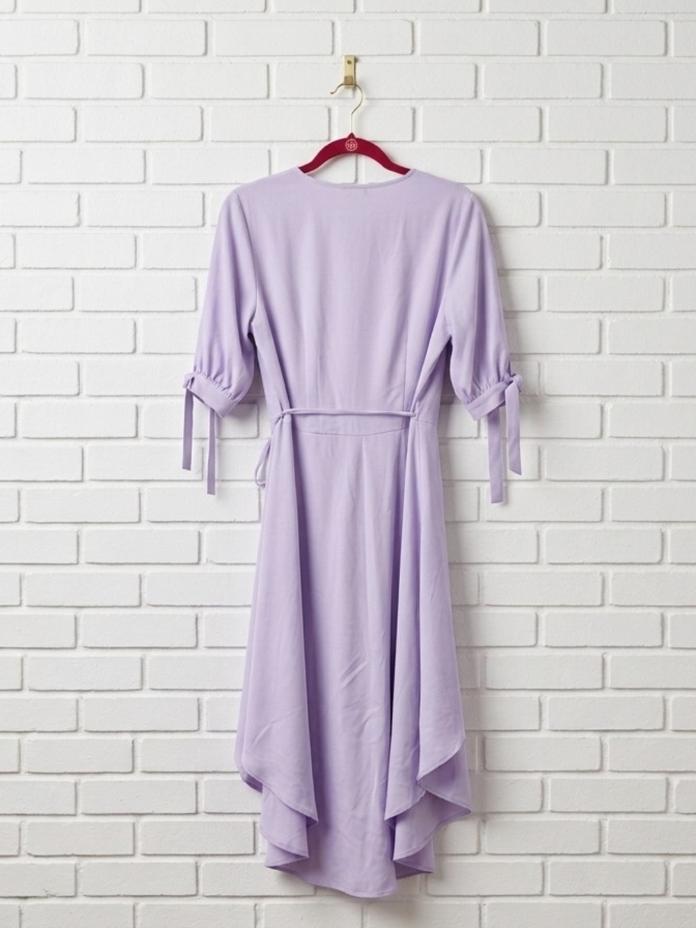 Topshop Lavender High-Low Wrap Midi Dress - Picture 3 of 6